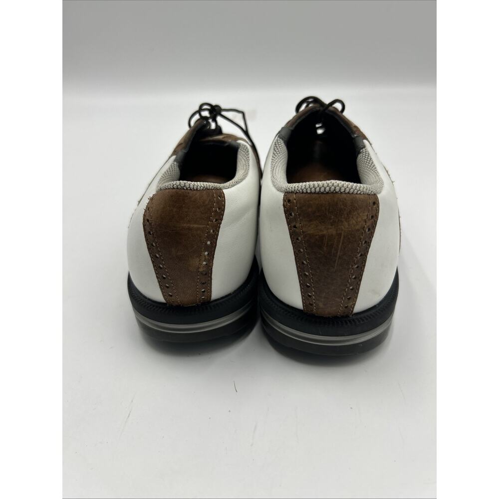 FootJoy Mens Size 11.5 Golf Shoe White Brown Gel Fusion Waterproof Leather 59880 - Picture 3 of 8